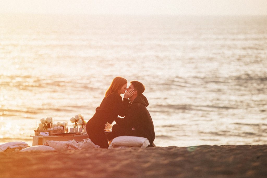 The Sunset Restaurant proposal on the beach in Malibu